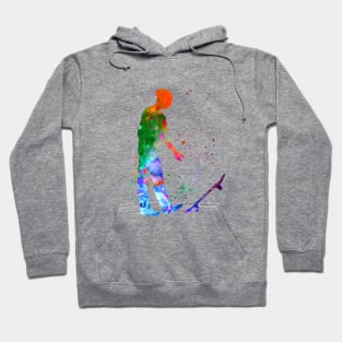 Man skateboard in watercolor Hoodie